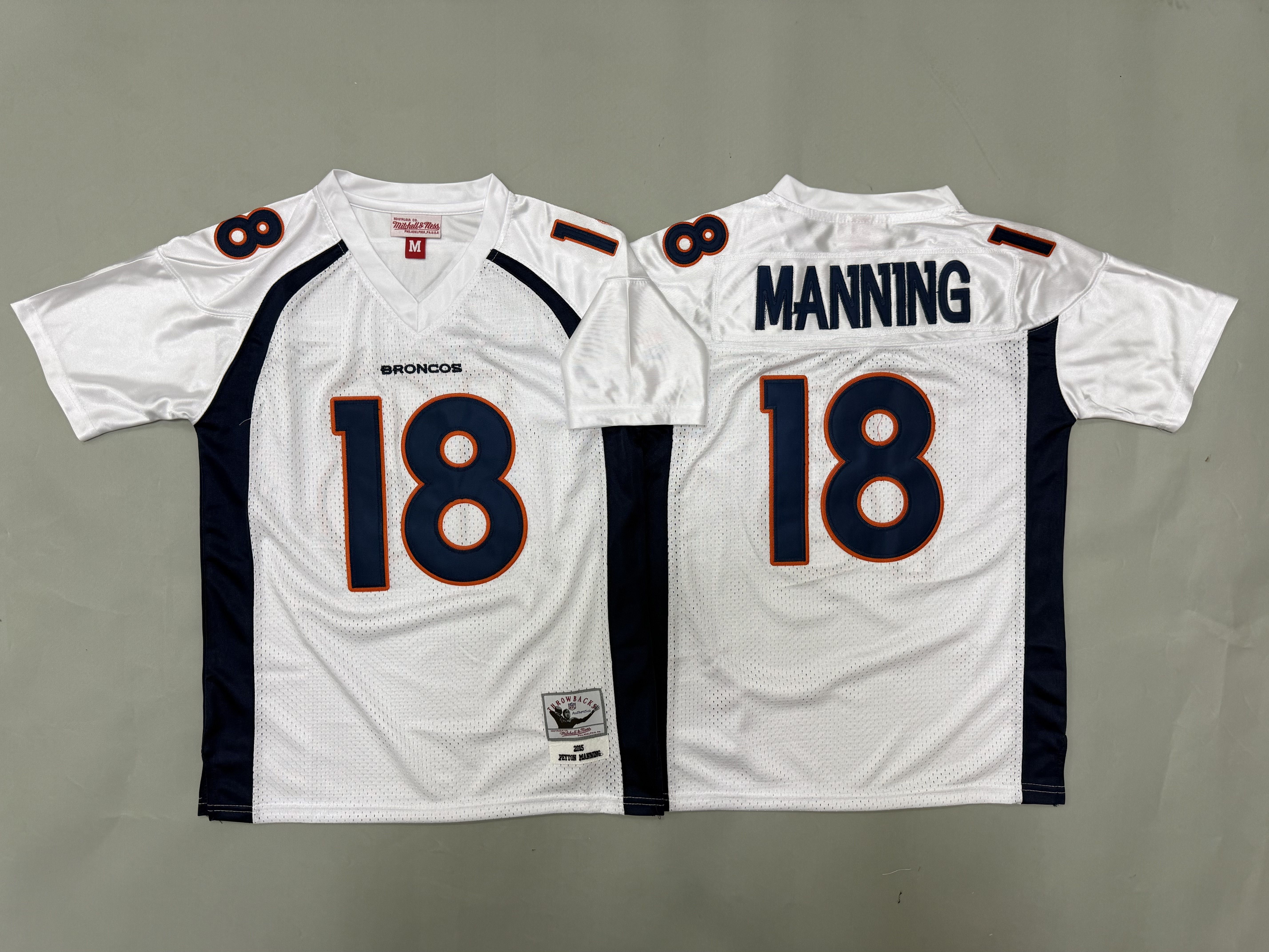 Youth 2026 Denver Broncos #18 Manning white Throwback Limited NFL Jersey style 01